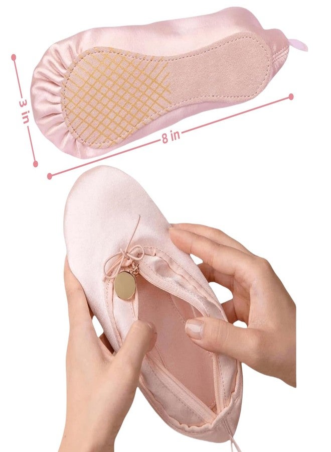 CECKQUE Cute Ballet Slipper Pouch Makeup Bag Dance Recital Gifts Ballerina Dancer Stuff Accessories Pointe Shoe Cosmetic Bag (Pink-H2) - Image 2