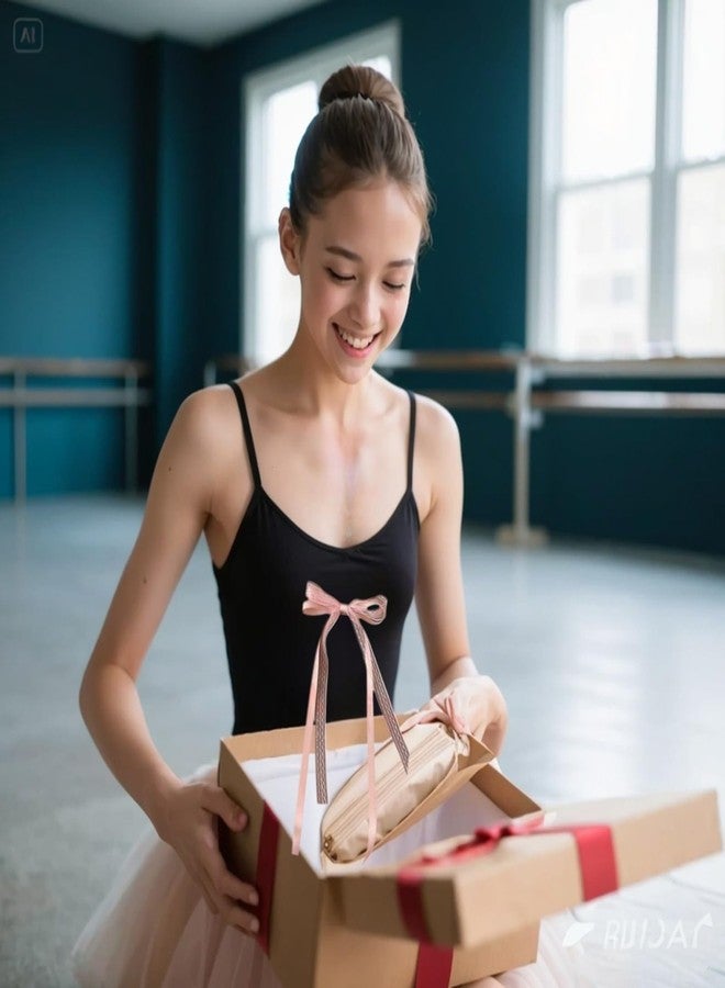 CECKQUE Cute Ballet Slipper Pouch Makeup Bag Dance Recital Gifts Ballerina Dancer Stuff Accessories Pointe Shoe Cosmetic Bag (Pink-H2) - Image 3