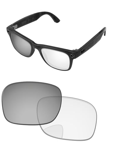 PapaViva Replacement Lenses for RayBan Meta Wayfarer RW4006 RW4012 50mm AI Glasses Adapt Silver Shield Photochromic Pro - Image 1