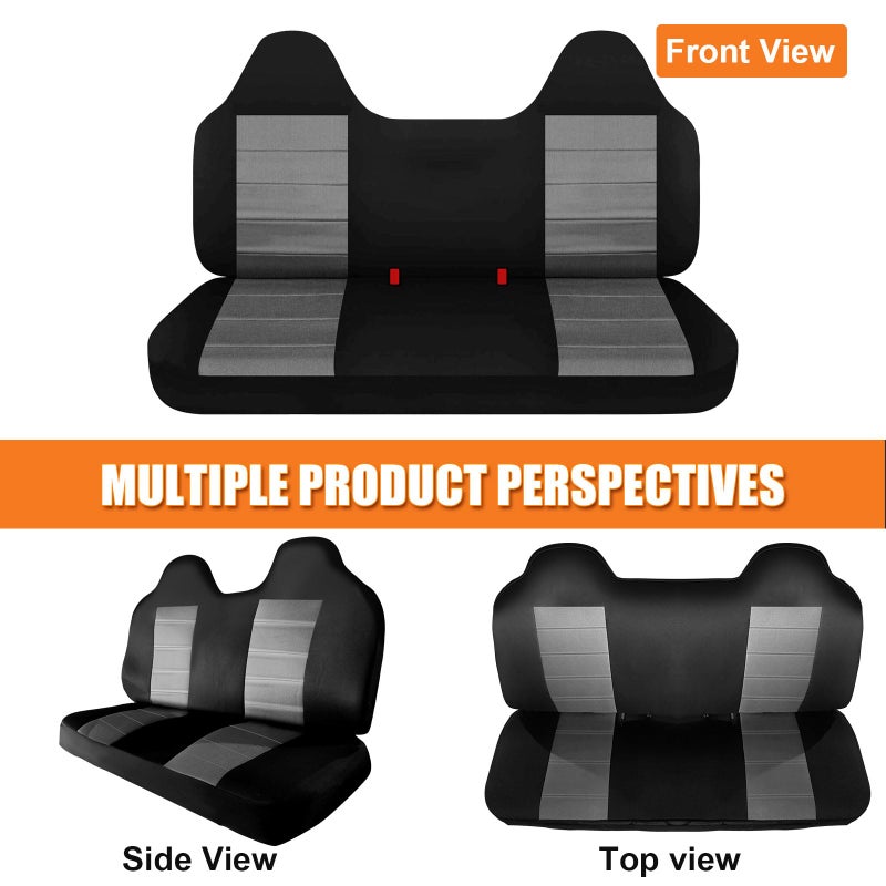 Kistrba Truck Seat Cover Compatible with 1999-2004 Ford F-150 Front Solid Bench Seat Covers with Molded Headrests - Image 5