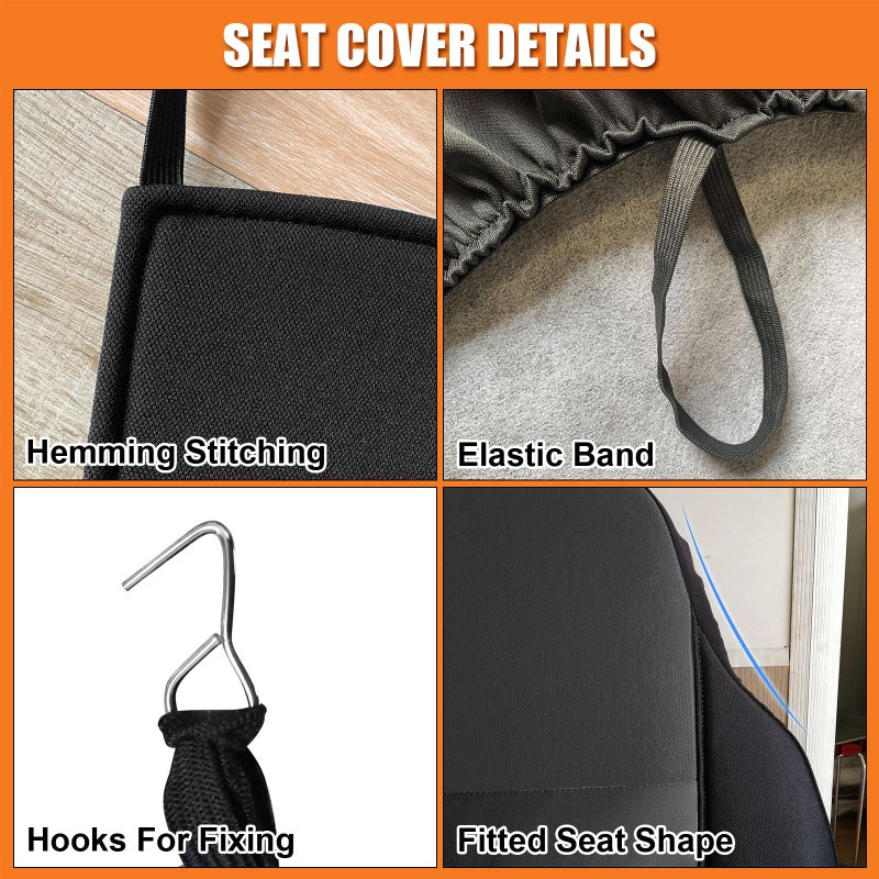 Kistrba Truck Seat Cover Compatible with 1999-2004 Ford F-150 Front Solid Bench Seat Covers with Molded Headrests - Image 3