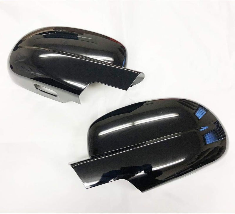 S SIZVER Ultra Finish Glossy-Black Series 2pcs Full Mirror Covers for Chevrolet and GMC Vehicles - Image 1