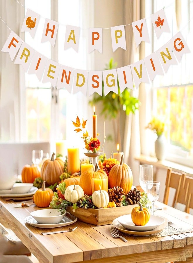 Yewfold 9.8 Ft Happy Friendsgiving Banner, Pre-Strung Thanksgiving Banner for Fall Friendsgiving Thanksgiving Party Decorations - Image 5
