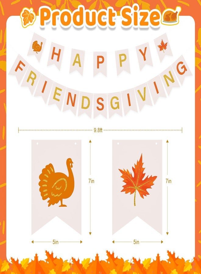 Yewfold 9.8 Ft Happy Friendsgiving Banner, Pre-Strung Thanksgiving Banner for Fall Friendsgiving Thanksgiving Party Decorations - Image 2