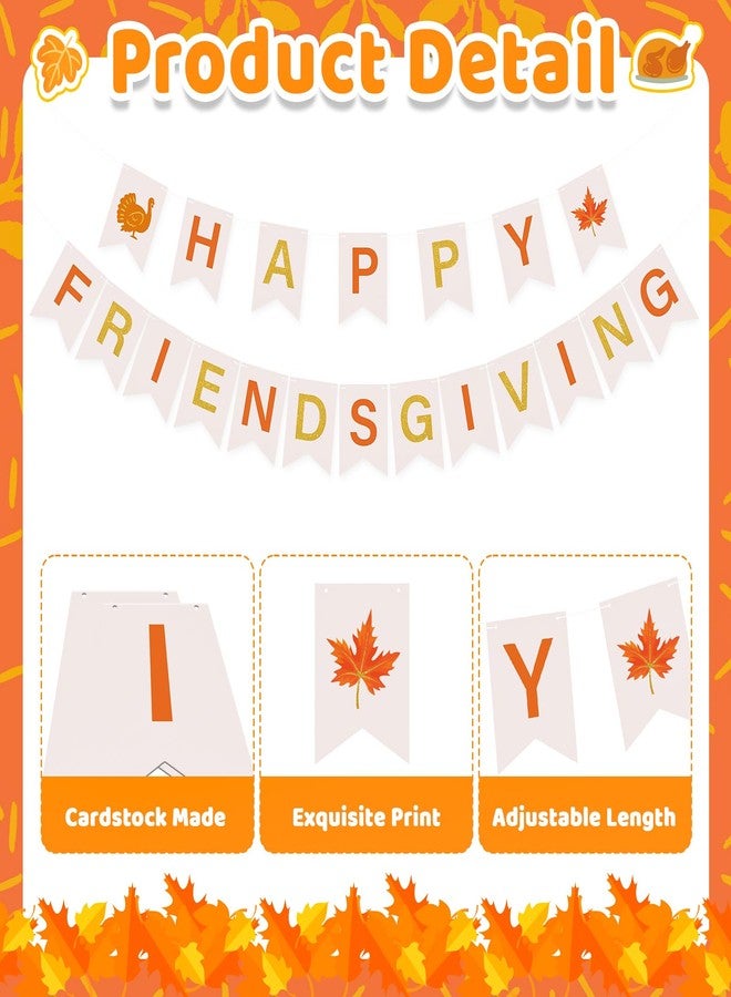 Yewfold 9.8 Ft Happy Friendsgiving Banner, Pre-Strung Thanksgiving Banner for Fall Friendsgiving Thanksgiving Party Decorations - Image 3