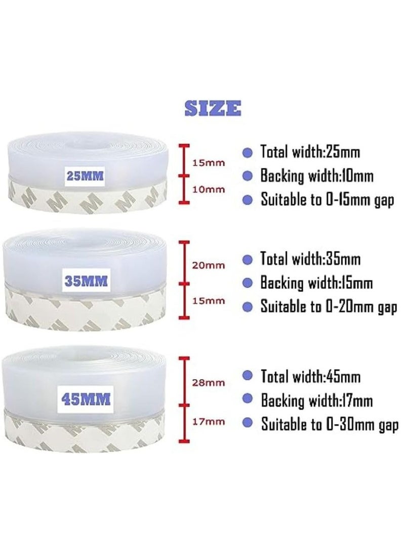 مزاجك مانع تسرب للباب من الطقس بطول 16.5 قدم، سدادة سفلية للباب من السيليكون، شريط لاصق شفاف عازل للصوت ومضاد للتصادم للأبواب وفجوات النوافذ (35 مم) - Image 3