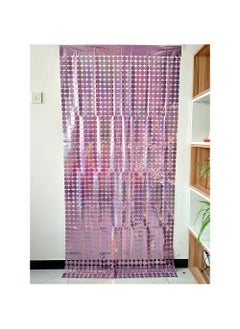 Golden Laser Square Curtain Party Decor Pink 1*2m