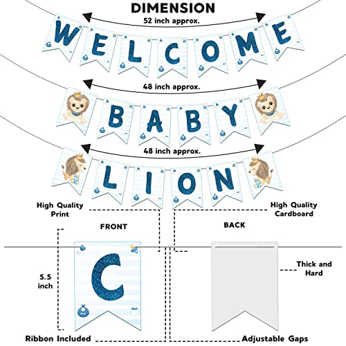 Festiko® Welcome Baby Lion Combo (26 Pcs), Baby Lion Welcome Party Items, Party Decoration Supplies (Balloons & Banner) - Image 4