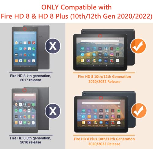 BYCeKe Case for Fire HD 8 & Fire HD 8 Plus Tablet (12th Generation/10th Generation, 2024/2022/2020 Release), Premium PU Leather Folio Stand Cover Case with Auto Wake/Sleep, Bookshelf Cat - Image 2