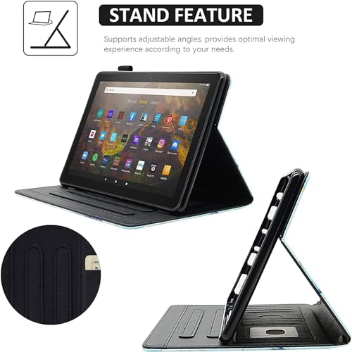 BYCeKe Case for Fire HD 8 & Fire HD 8 Plus Tablet (12th Generation/10th Generation, 2024/2022/2020 Release), Premium PU Leather Folio Stand Cover Case with Auto Wake/Sleep, Bookshelf Cat - Image 5