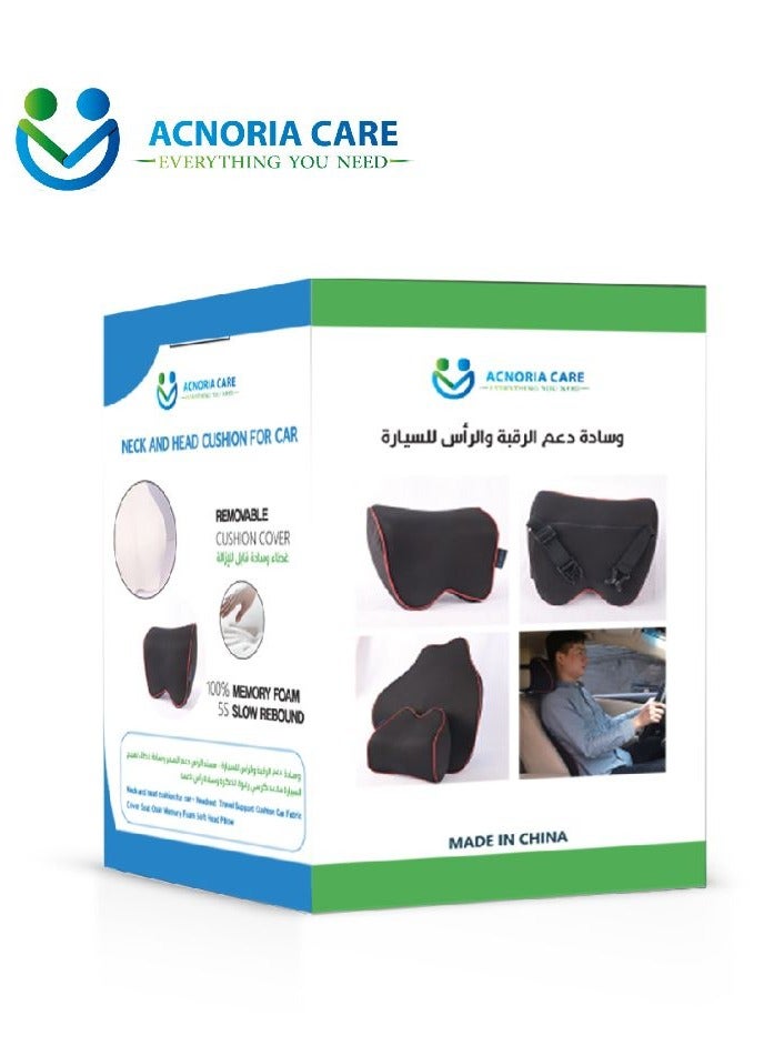 اكنوريا كير وسادة دعم للرقبة مصنوعة من اسفنج الميموري فوم، مريحة للرأس والرقبة لتخفيف الالم جيدة التهوية ومناسبة للسيارة والمكتب - من أكنوريا كير - Image 3