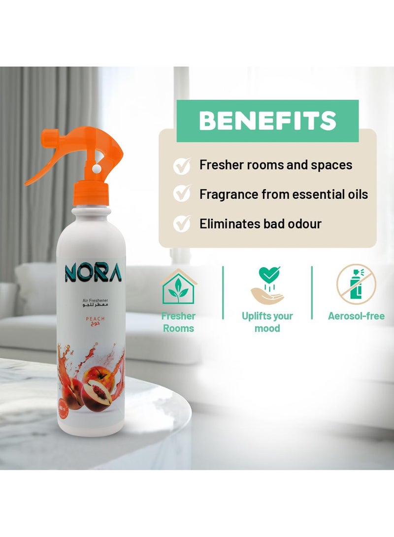 نورا معطر جو برائحة الخوخ من نورا 460 مل برائحة منعشة تدوم طويلاً للمنزل والمكتب - Image 5