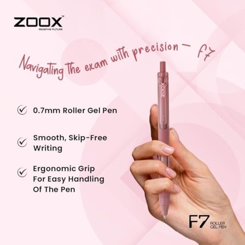 FLAIR Zoox F7 0.7mm Retractable Roller Gel Pen | Fitted With Jumbo Refill | Black Ink, Pack of 10 - Image 2