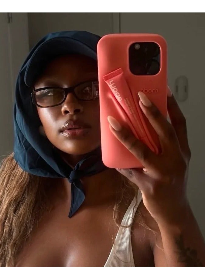 rhode Silicone Lip Holder for Cell Phone, Lip Gloss Adhesive Sleeve for Phone, Lip Holder Stick-on Phone Case, Back Stick On Holder for iPhone 13 （PEACH PIT） - Image 3