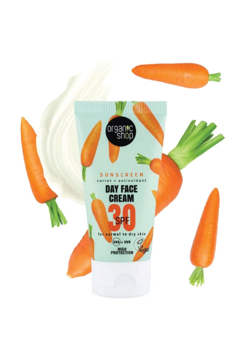 Organic Shop كريم واقي شمس للوجه من أوريغانيك شوب SPF30 للبشرة العادية-الجافة 50 مل - Image 2