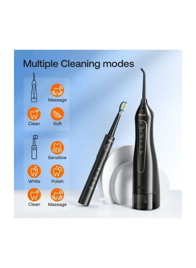 Bitvae Electric Toothbrush & Cordless Water Flosser Combo – Rechargeable, Multiple Modes, Extra Heads & Tips – Black - Image 3
