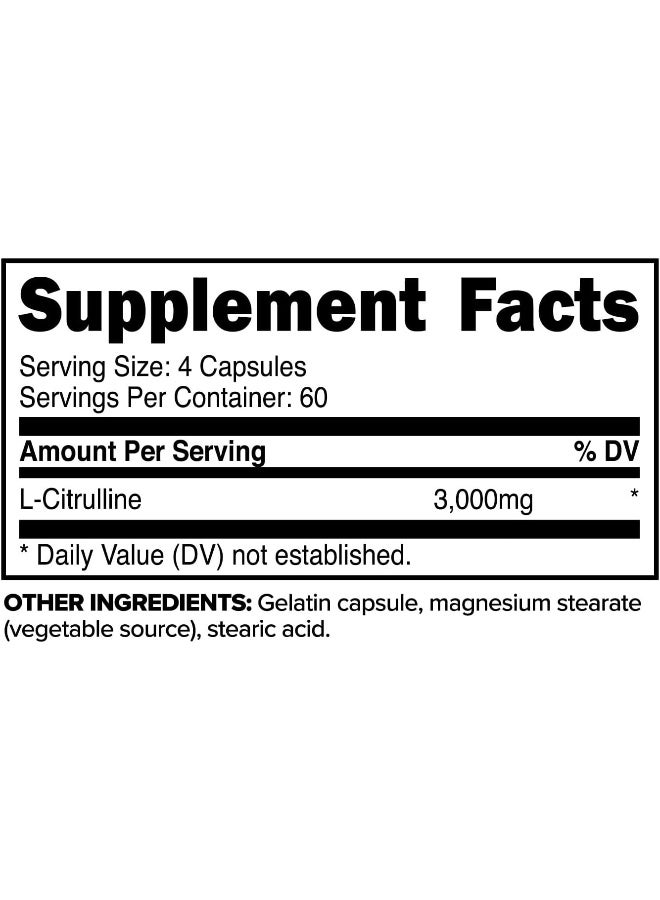 Primaforce بريمافورس L-سيترولين 3000 ملغ، 240 كبسولة، 60 حصة - Image 2