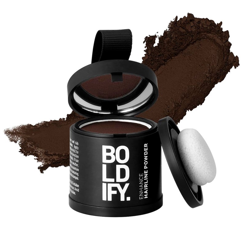 BOLDIFY Hairline Powder LARGE 10g  Root Touch Up Hair Color for Gray Coverage  Bald Spot Concealing Hair Powder for Women  Men  48Hour StainProof  Hazel Brown