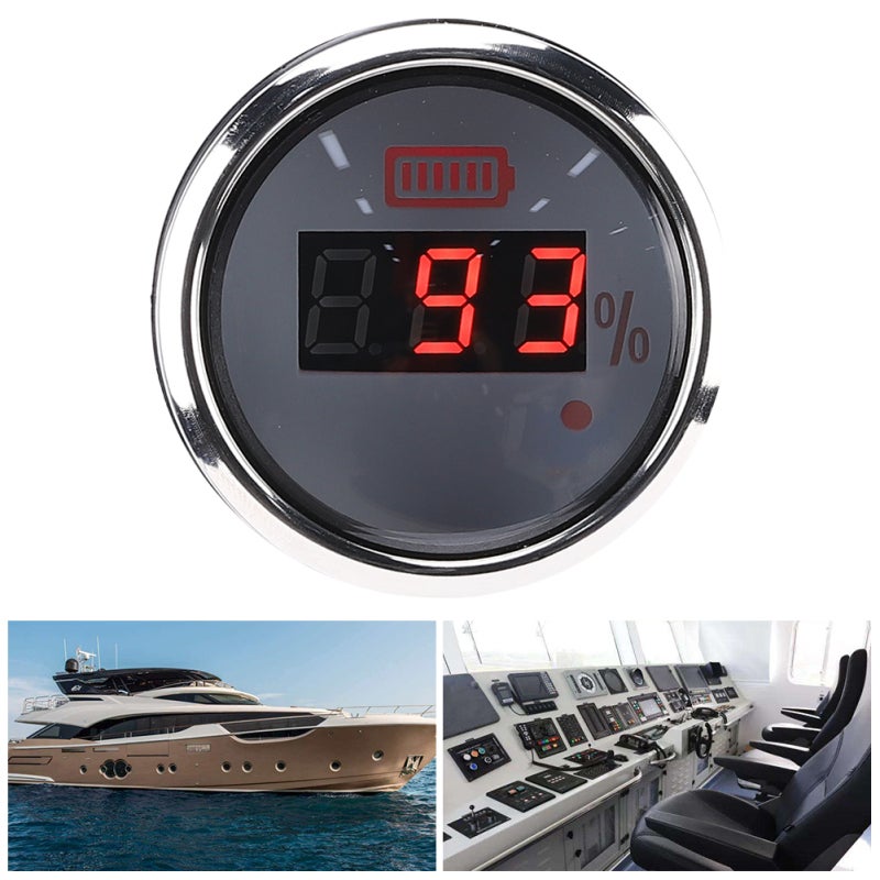 Digital Gauge 9-30VDC 0-10BAR - Waterproof Antifog Intelligent Alarm Marine Gauge for Ships Electric Vehicles Electric Boats - Image 4