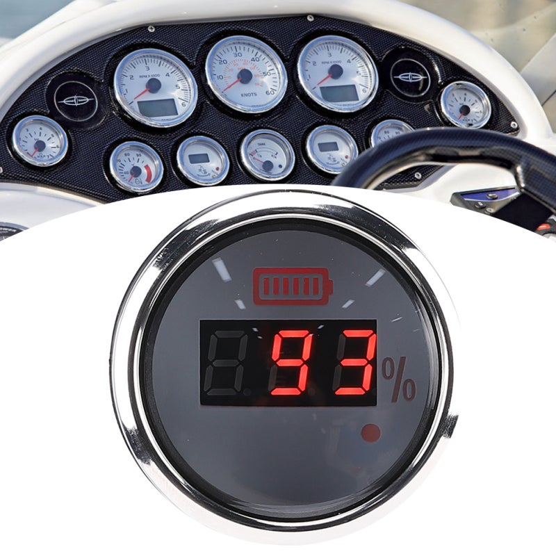 Digital Gauge 9-30VDC 0-10BAR - Waterproof Antifog Intelligent Alarm Marine Gauge for Ships Electric Vehicles Electric Boats - Image 5