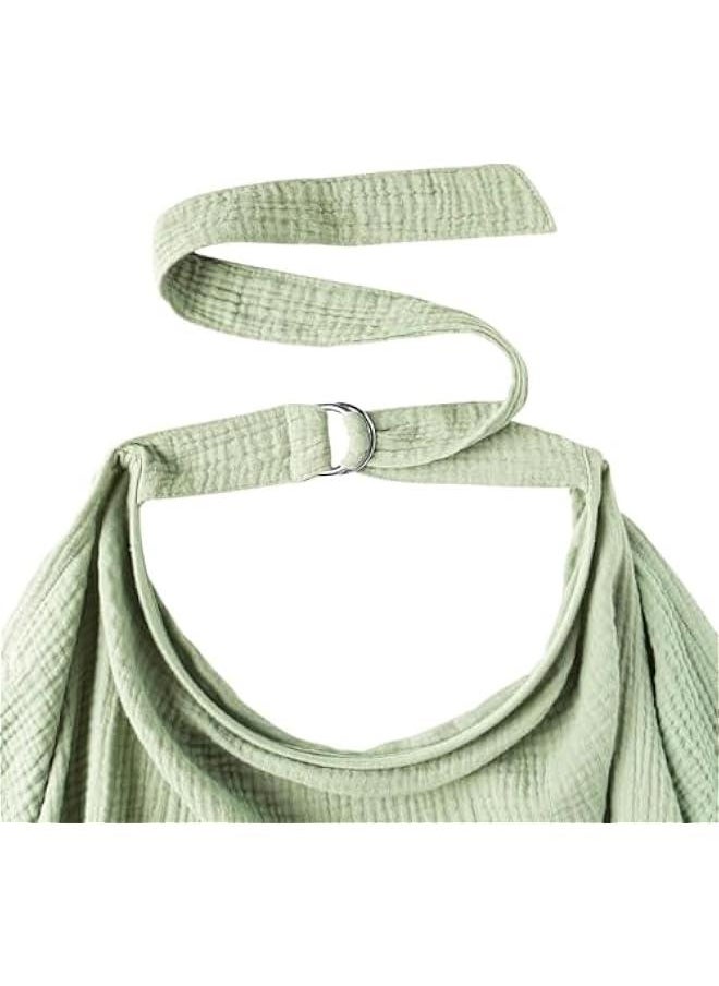 HOOKOR Muslin Nursing Cover for Baby Breastfeeding, Breathable 100% Cotton Breastfeeding Cover with Rigid Hoop for Mother Nursing Apron, Multi-use Carseat Canopy (Sage)  - Image 5