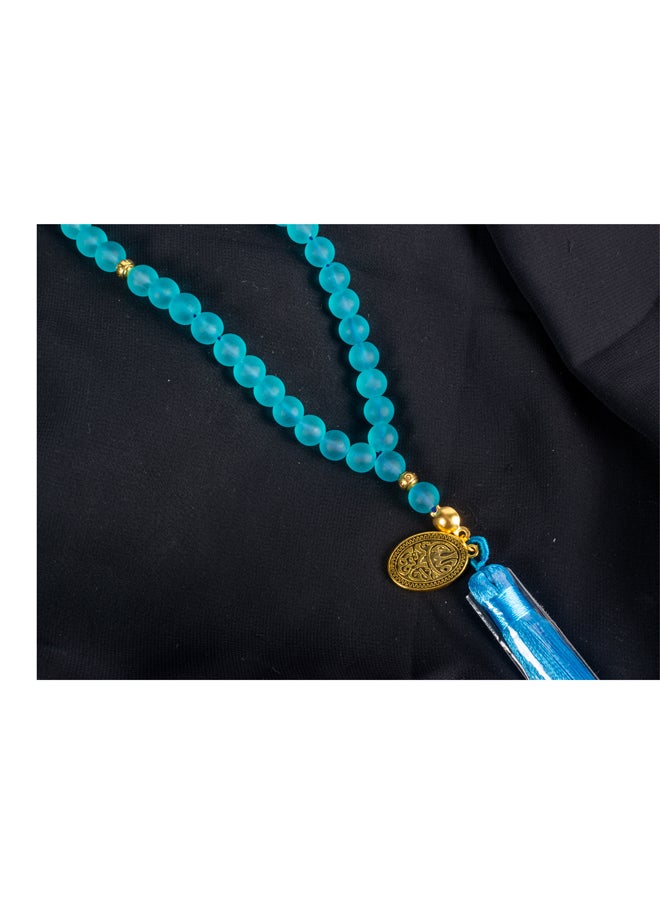 The Black Pearl Accessories Fabulous Blue Opal Stone Prayer Bead of 33 Beads  - Image 3