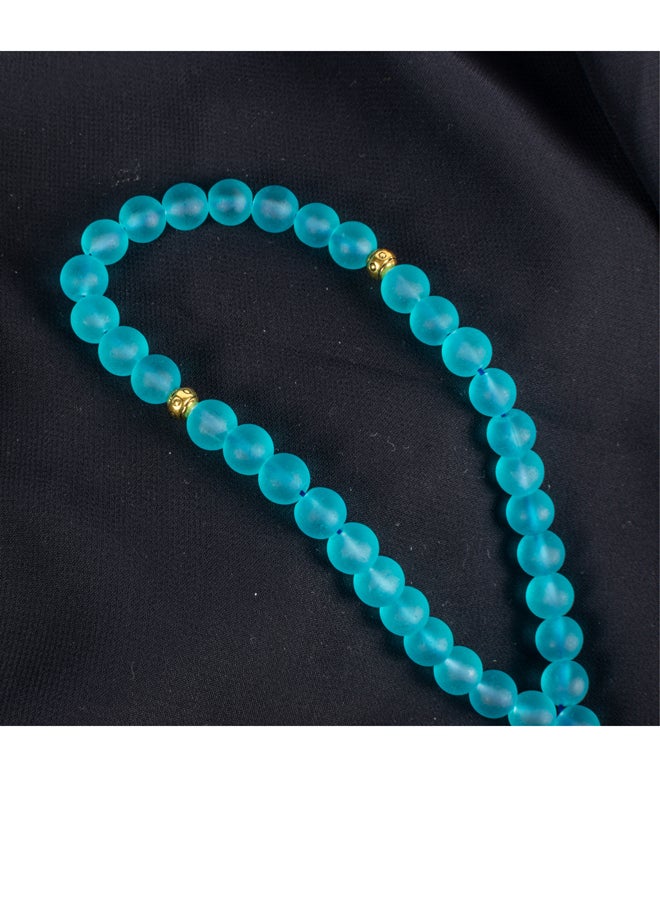 The Black Pearl Accessories Fabulous Blue Opal Stone Prayer Bead of 33 Beads  - Image 4