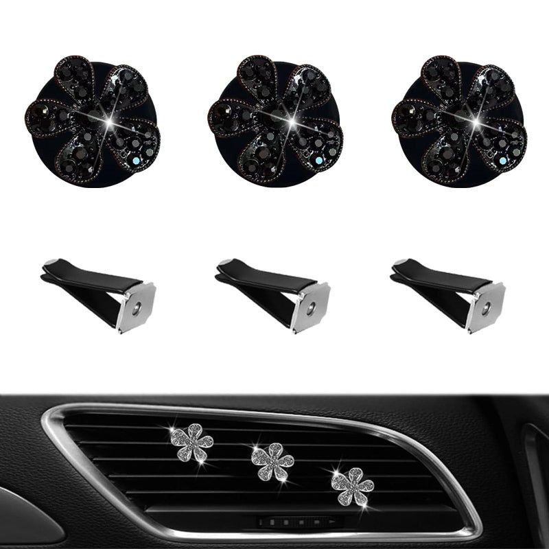 LARDROK 5 Pcs Car Vent Clip,Bling Flower Air Fresheners Vent Clips,Car Diffuser Rhinestone Car Interior Decoration Charm Accessories - Image 3