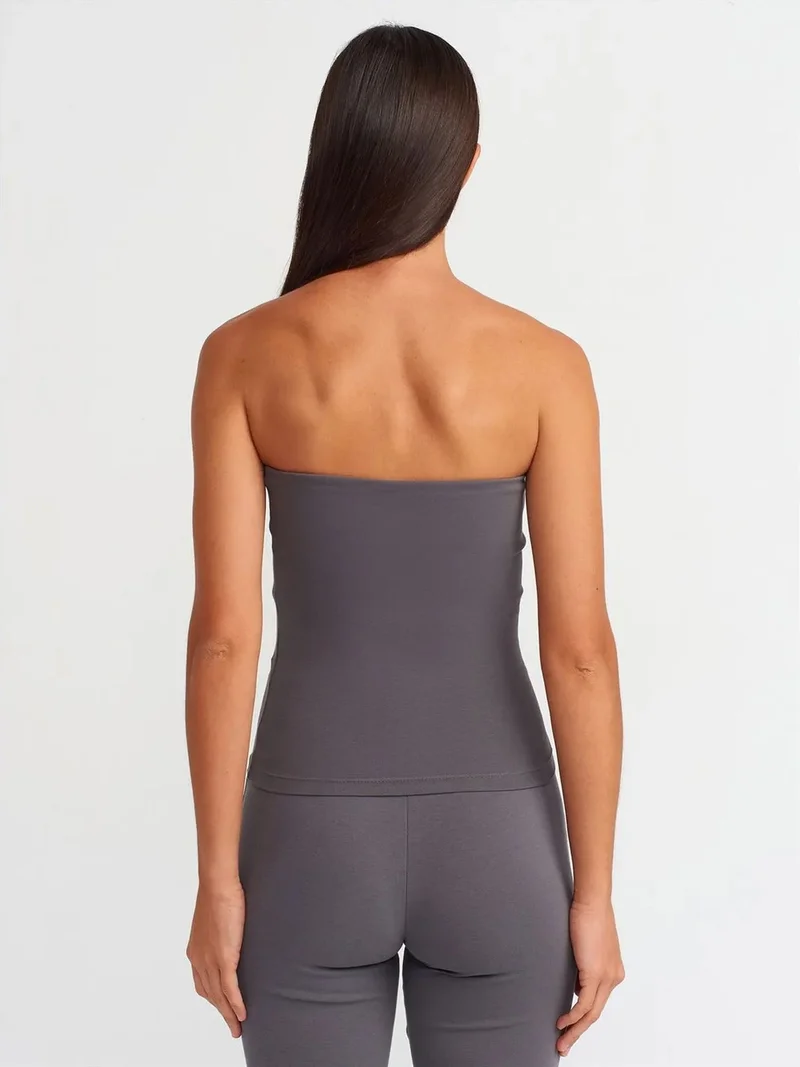 ديلفين DILVIN Strapless Bodycon Bandeau Blouse