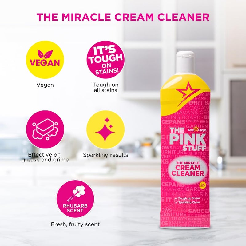 Stardrops - The Pink Stuff - The Miracle Cleaning Paste, Multi-Purpose Spray, Bathroom Foam Spray, Window & Glass Cleaner, and Cream Cleaner Bundle - Image 5