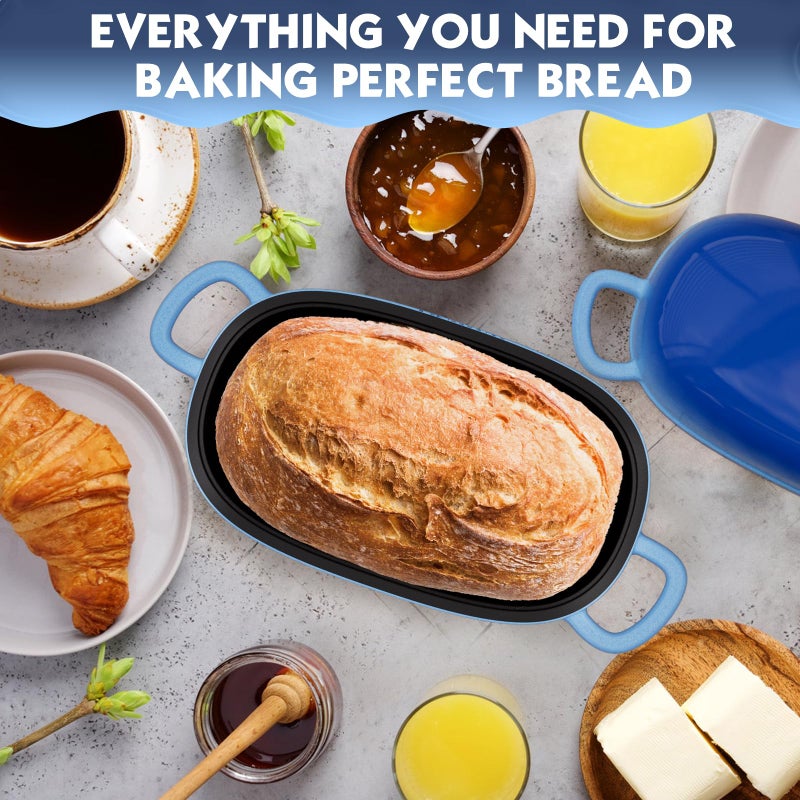 PROCHOP Dutch Oven for Bread Baking 9x6 Inch - 2.5QT Bread Pans for Homemade Bread Cast Iron Bread Pan Dutch Oven Loaf Pan with Lid and Loop Handles for Homemade Breadmaking - Image 2