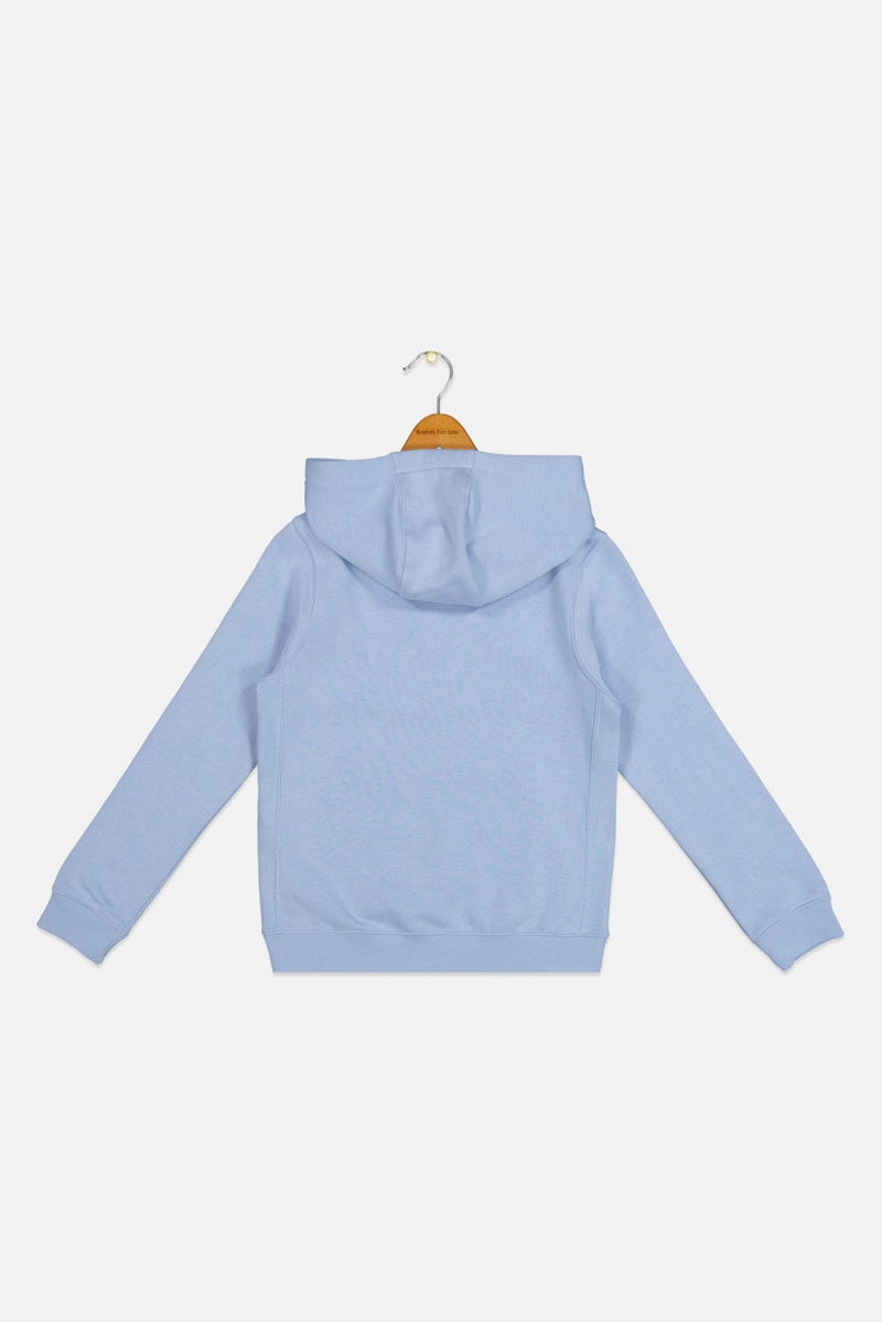 Nike ملابس رياضية للأطفال الأولاد بغطاء رأس مزين بشعار، أزرق فاتح - Image 3