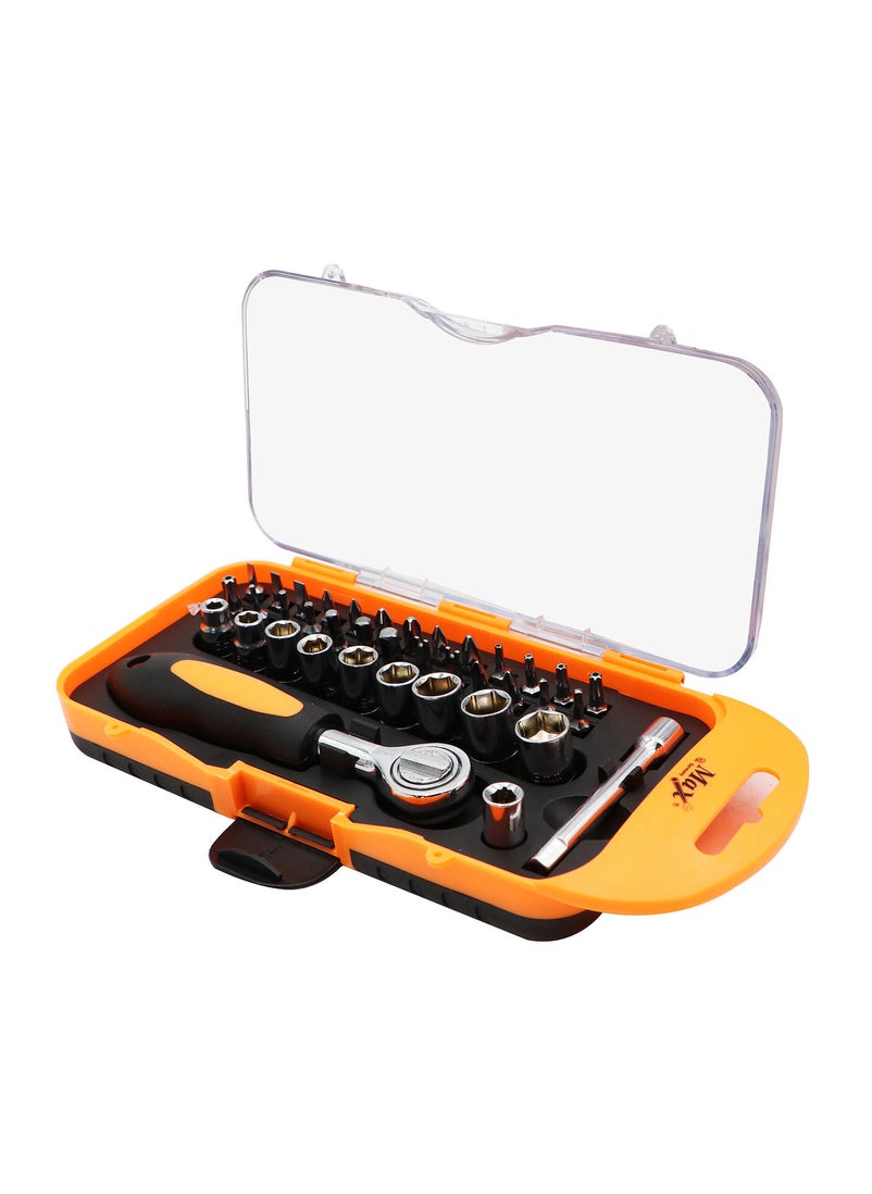 Max Germany Max Germany MC-8818 Ratchet Precision Socket & Bit Tool Set, 38 Pieces  - Image 2