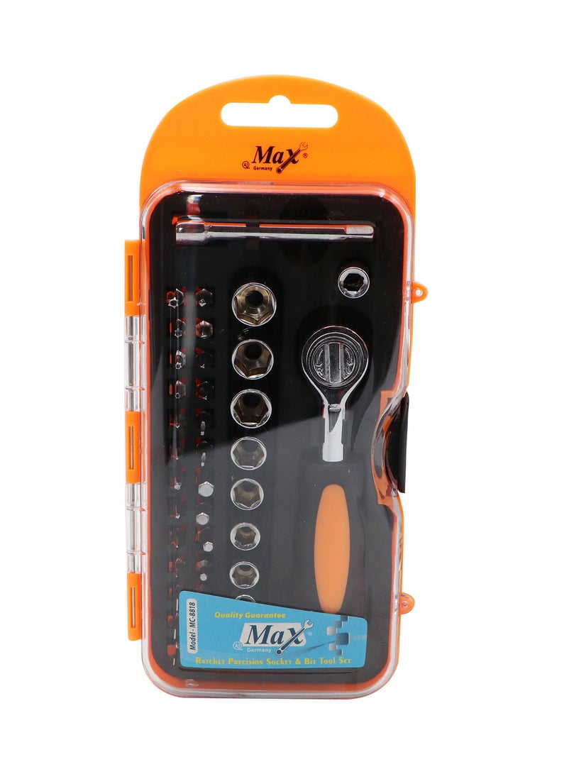 Max Germany Max Germany MC-8818 Ratchet Precision Socket & Bit Tool Set, 38 Pieces  - Image 4