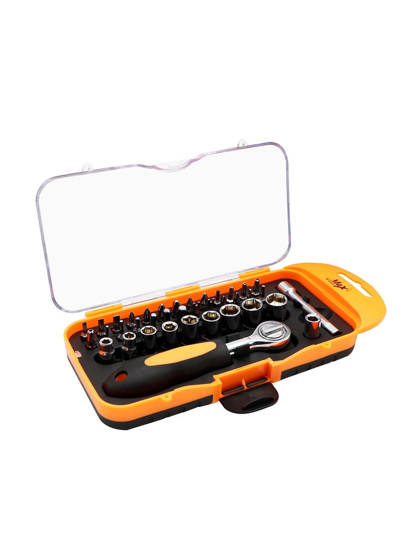 Max Germany Max Germany MC-8818 Ratchet Precision Socket & Bit Tool Set, 38 Pieces  - Image 3