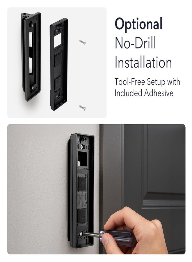 Wasserstein Horizontal Wedge Mount Compatible with Duo Cam Video Doorbell - Adjustable Angle for Better Viewing for Your Doorbell Camera - Optional No-Drill Installation (1 Pack, Black) - Image 3