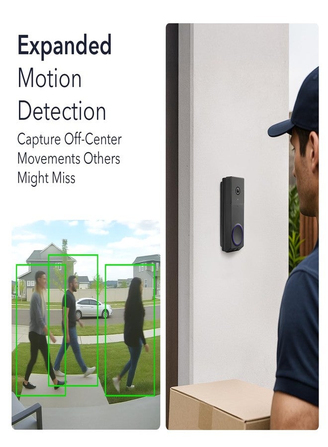 Wasserstein Horizontal Wedge Mount Compatible with Duo Cam Video Doorbell - Adjustable Angle for Better Viewing for Your Doorbell Camera - Optional No-Drill Installation (1 Pack, Black) - Image 4
