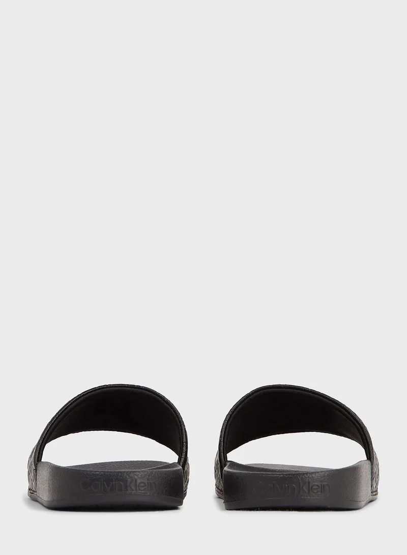 CALVIN KLEIN Monogram Pool Slides