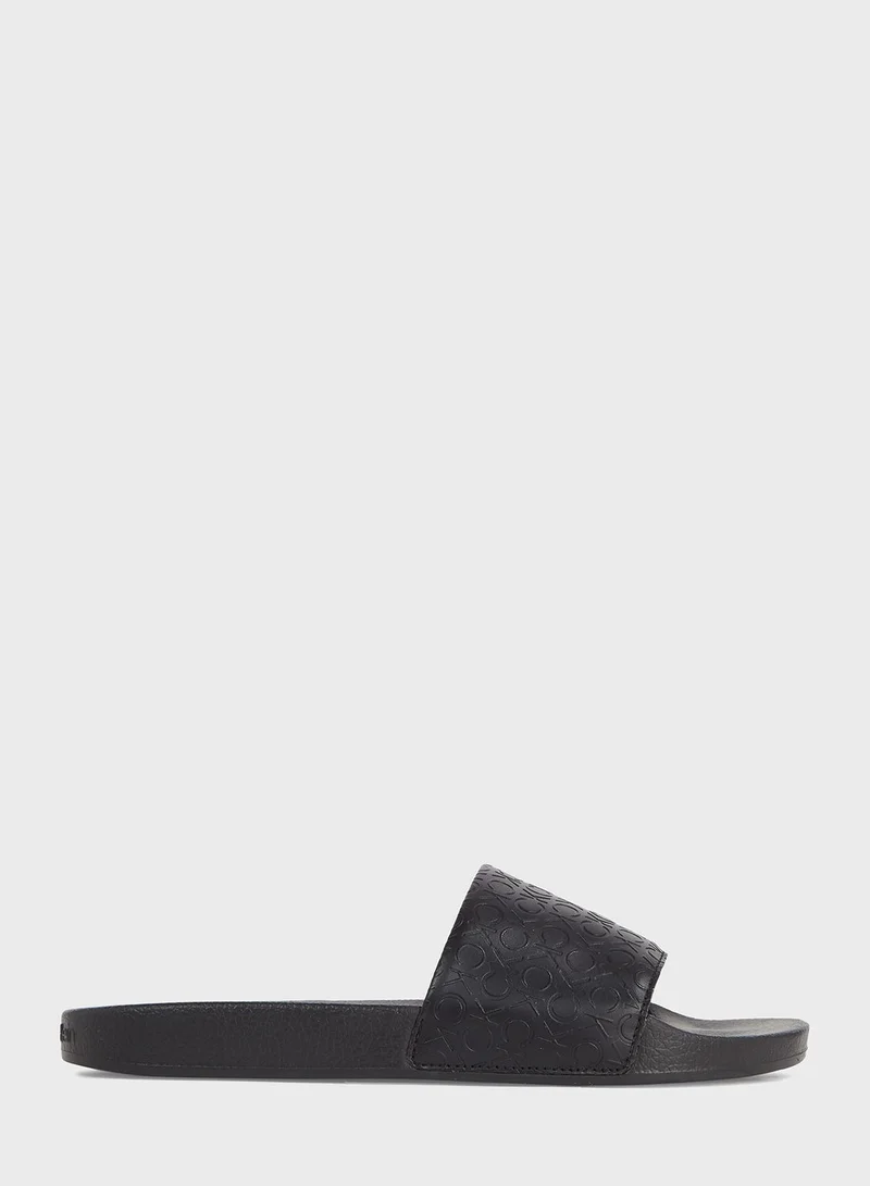 CALVIN KLEIN Monogram Pool Slides