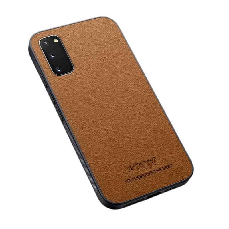 Protective Case | Shockproof Cover for Samsung Galaxy S20 | Drop Protection | Classic Brown | Leather Texture - Image 1