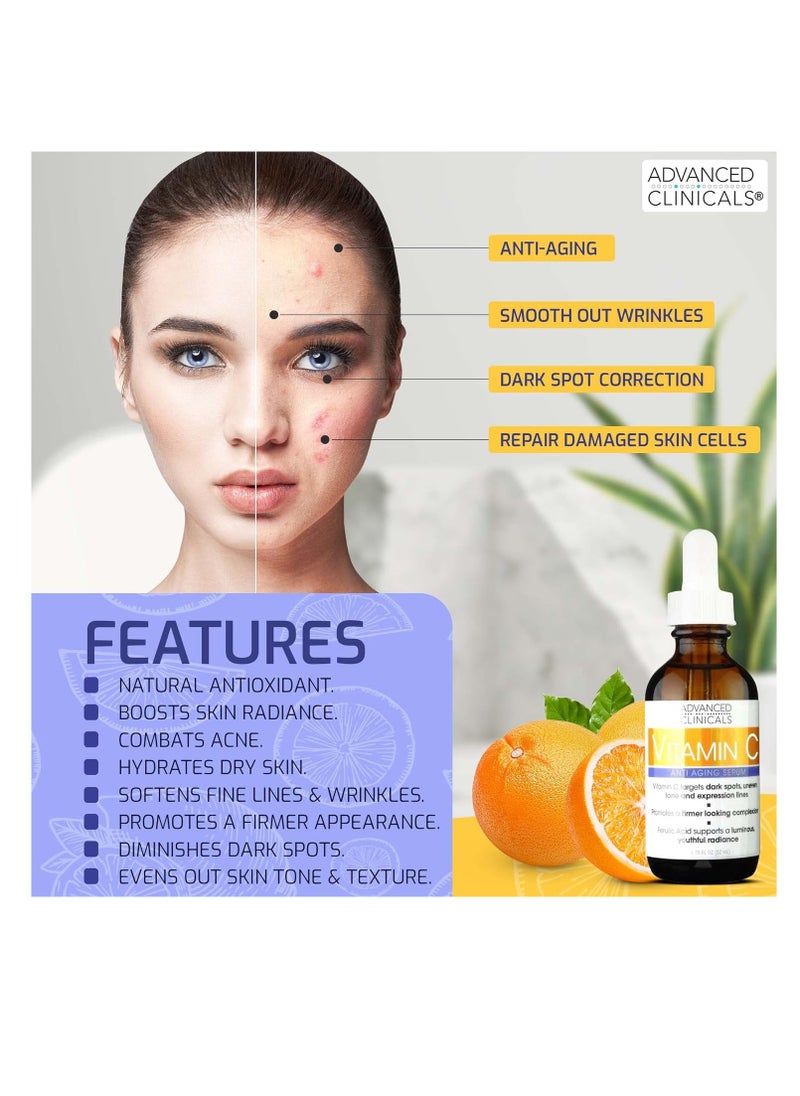 Advanced Clinicals Vitamin C Anti-Aging Serum 1.75Fluid Ounce  - Image 3