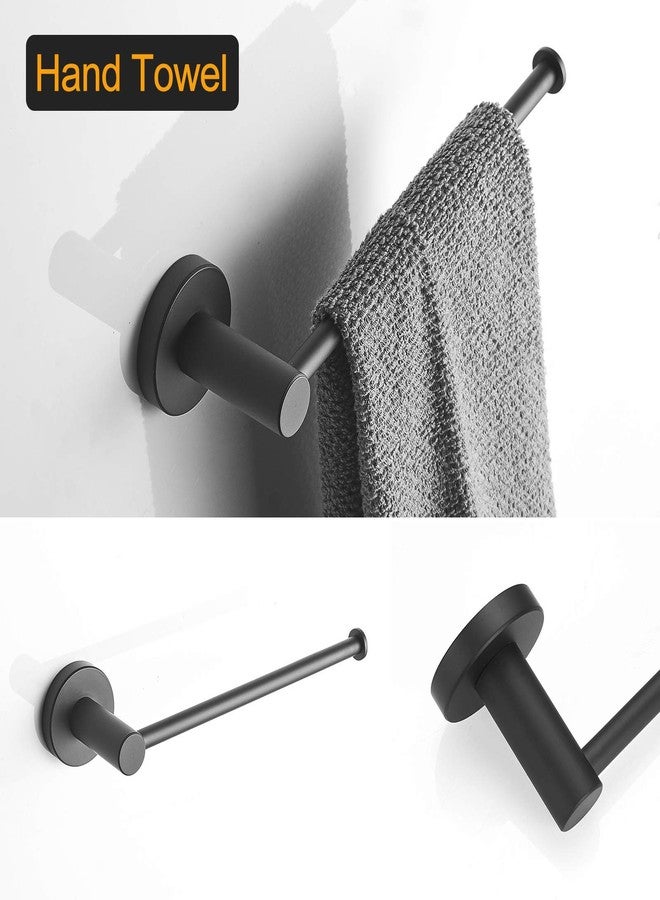 BESy 4 Piece Bathroom Accessories Set Hardware Set (Adjustable Double Towel Bar, Hand Towel Holder, Toilet Paper Holder, Towel Hook) Bath Fixtures Set Wall Mounted SUS304 Stainless Steel Matte Black - Image 3