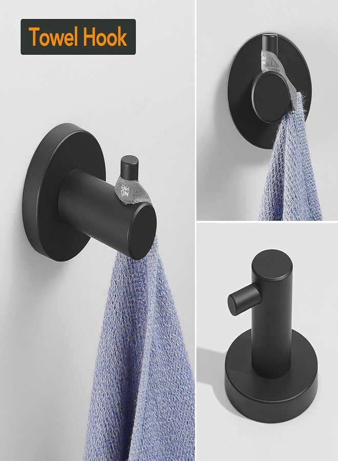 BESy 4 Piece Bathroom Accessories Set Hardware Set (Adjustable Double Towel Bar, Hand Towel Holder, Toilet Paper Holder, Towel Hook) Bath Fixtures Set Wall Mounted SUS304 Stainless Steel Matte Black - Image 5