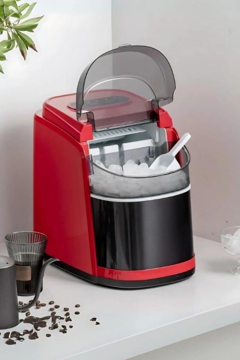 Vosco Red Ice Maker – Compact 12Kg/Day, 9 Cubes in 6 Mins, 2 Sizes, Portable for Home & Office - Image 2