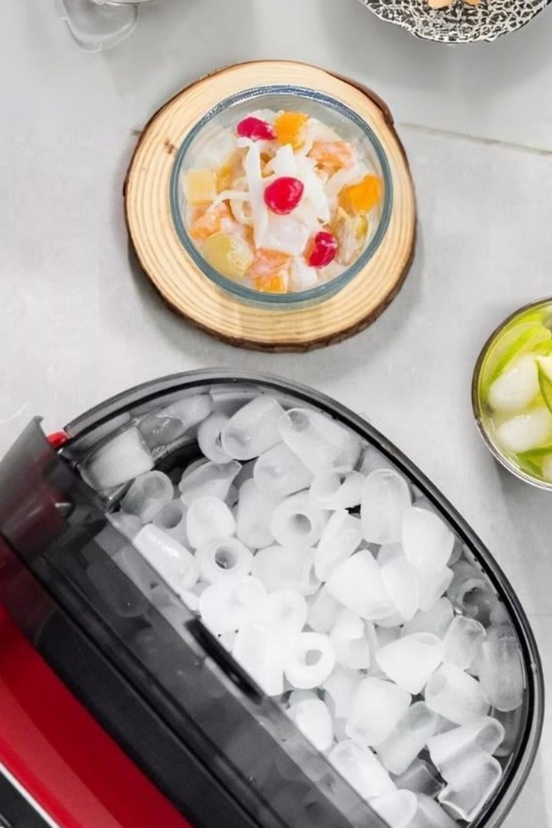 Vosco Red Ice Maker – Compact 12Kg/Day, 9 Cubes in 6 Mins, 2 Sizes, Portable for Home & Office - Image 3