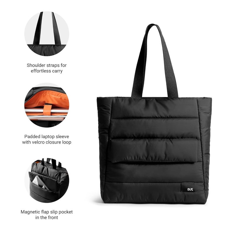 Daily Objects Idyll Tote Bag for Girls and Women| Crafted using Soft-Touch & Water-Repellent Polyester | Polyfill Cushioning on the Inside | Holds Any laptops upto 14’’ - Image 4