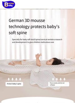Berma Baby وسائد الرضاعة Baby Nest - كرسي استرخاء كبير للأطفال مع/ألواح جانبية قابلة للتعديل، كرسي استرخاء Baby Nest للأطفال من عمر 0 ​​إلى 18 شهرًا - سرير حديثي الولادة مائل، سرير أطفال قابل للطي، كرسي استرخاء حديثي الولادة  - Image 4