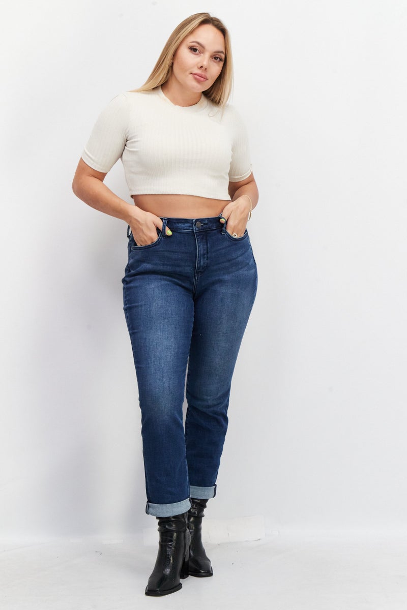 NYDJ Women Slim Fit High Rise Stretchable Denim, Blue - Image 3