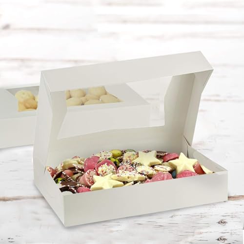 MT Products White Chocolate Covered Strawberry Boxes - 12" x 8" x 2.25" (Pack of 25) Auto Pop-Up Bakery Boxes with Window - Made in USA - Image 4