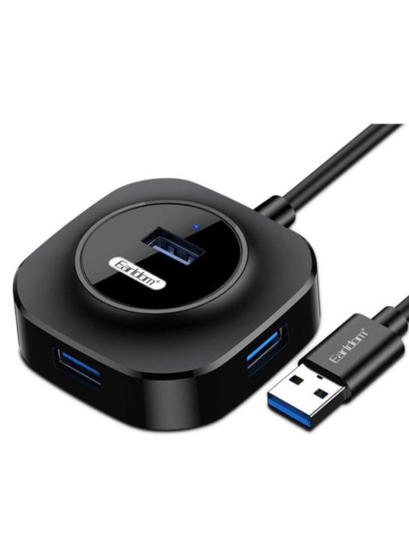 Earldom USB Hub For Data Transfer with 4 USB-A Ports And 1 Micro Port / Plug and play / Easy to use - Black  - Image 1